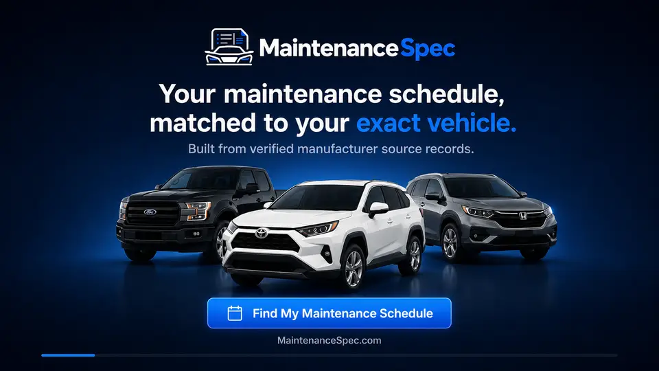 Video thumbnail showing how MaintenanceSpec builds a vehicle maintenance schedule